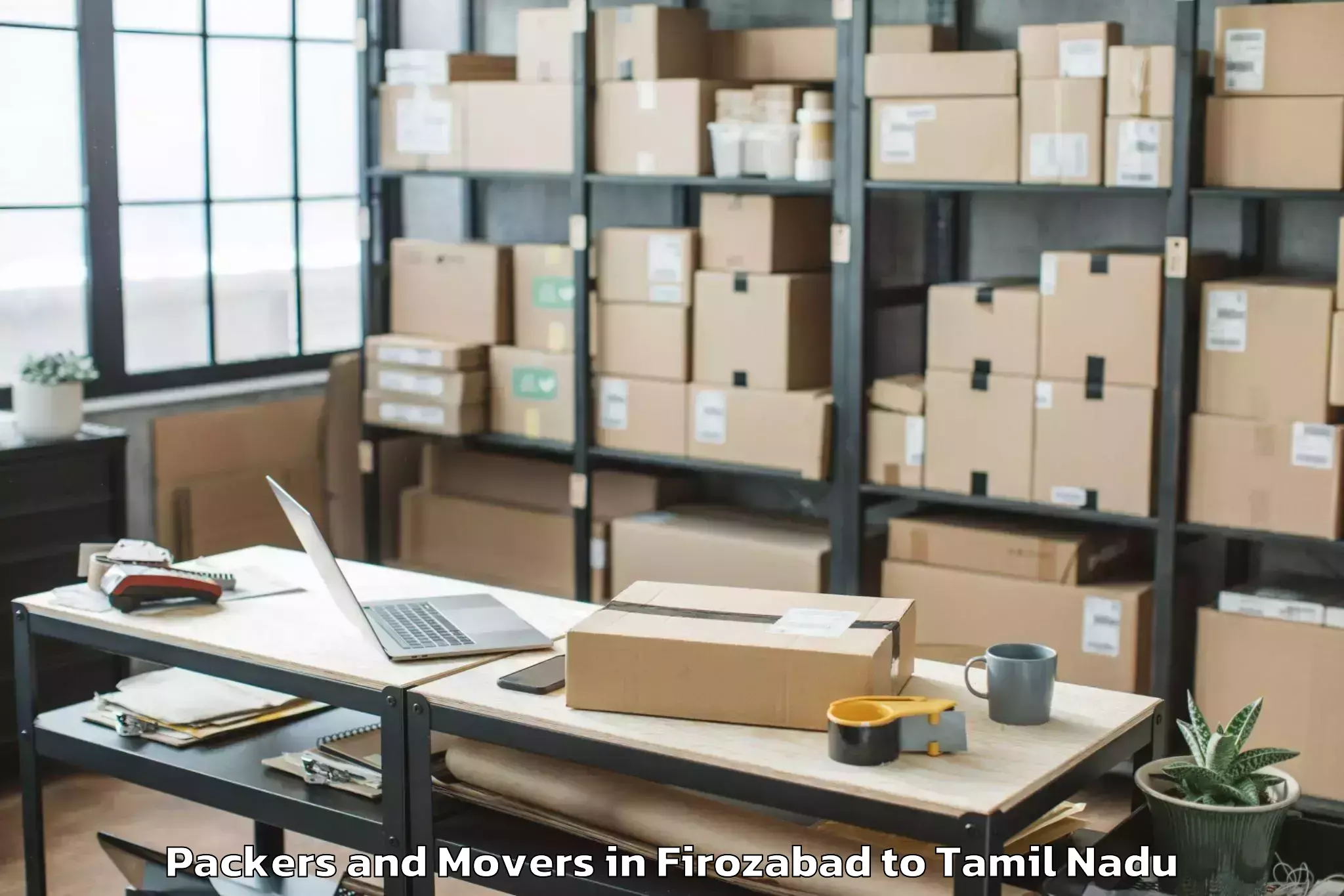 Book Firozabad to Tiruvottiyur Packers And Movers Online